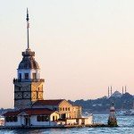 Maiden's Tower or Leander's Tower is located in the middle of the Marmara Sea and there is a mini restaurant in it.